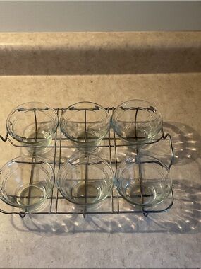 Glass Ramekin Set with Wire Rack - Clear Glass